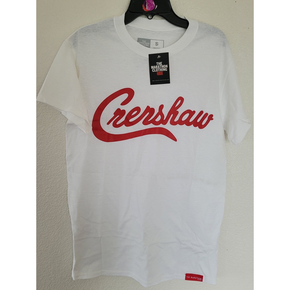 The Marathon Clothing TMC Crenshaw White Cotton T Shirt Size Small Running #1